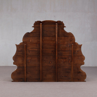 Banc d'entrée maximaliste décoratif en bois massif, style antique, motif harlequin, meuble de salon