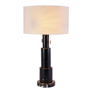 Minimalist Modern Table Lamp Black Marble Base E26 LED 220V Switch Control - Product Image 2