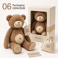 Boneka Beruang Custom Langsung dari Pabrik, Berdasarkan Desain OEM ODM, Boneka Karakter Isi Dakron untuk Merek IP Asli