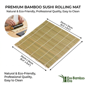 Esterilla de Bambú Premium Certificada FSC para Enrollar <span class=keywords><strong>Sushi</strong></span>, 24 cm, Natural, Ecológica, Profesional, para Hacer <span class=keywords><strong>Sushi</strong></span> en Casa y en la Cocina - Product Image 1