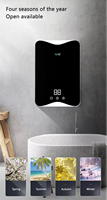 Dernière version en acier inoxydable mural chauffe-eau instantané salle de bain ensemble de douche chauffe-eau électrique instantané robinet de douche