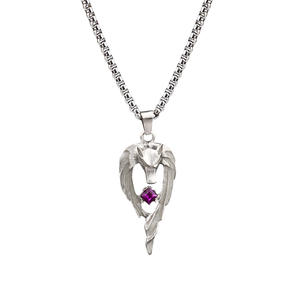 Collier Gothique Luminescent, Chaîne Rétro avec Pendentif <span class=keywords><strong>Totem</strong></span> Loup, Collier à Breloque Luminescent, Chaîne en Alliage - Product Image 5