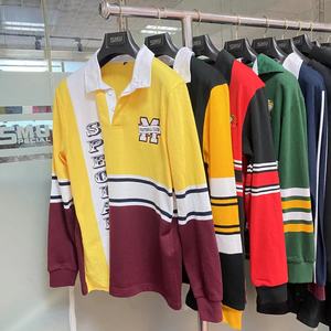 Maglia Personalizzata a Maniche Lunghe a Righe Stile Polo da <span class=keywords><strong>Rugby</strong></span> Realizzata su Ordinazione in Poliestere/Cotone per Abbigliamento da Calcio - Product Image 2