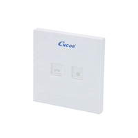 Plaque murale modulaire Cat6 UTP à double port, prise RJ45, connecteur de câble réseau, blanc, UK 86, plaque frontale