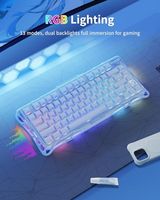 Clavier de jeu mécanique sans fil OEM ODM Mercury K1 75, rétroéclairage RGB, fixation Gasket, interrupteurs linéaires remplaçables à chaud, son crémeux K