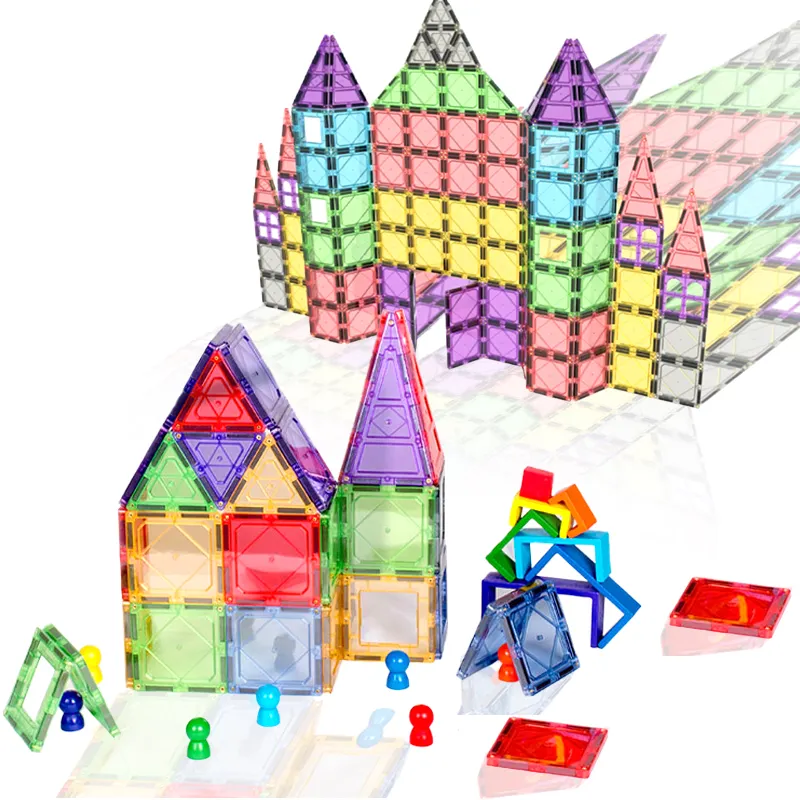 In Stock! 100PCS Unique Educational Toys Wholesale Kids Magnetic Blocks Magnet Tiles Toys