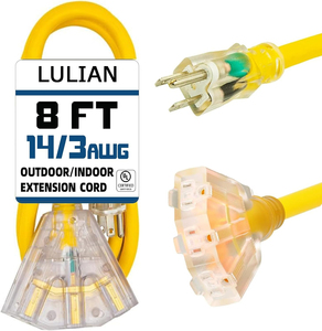 6 ft 3 cửa hàng NEMA 5-15p 3x NEMA 5-15r sjtw dây IP65 đánh giá 100% tinh khiết dây đồng mở rộng cho ps5 <span class=keywords><strong>Xbox</strong></span> loạt văn phòng nhà sử dụng - Product Image 1