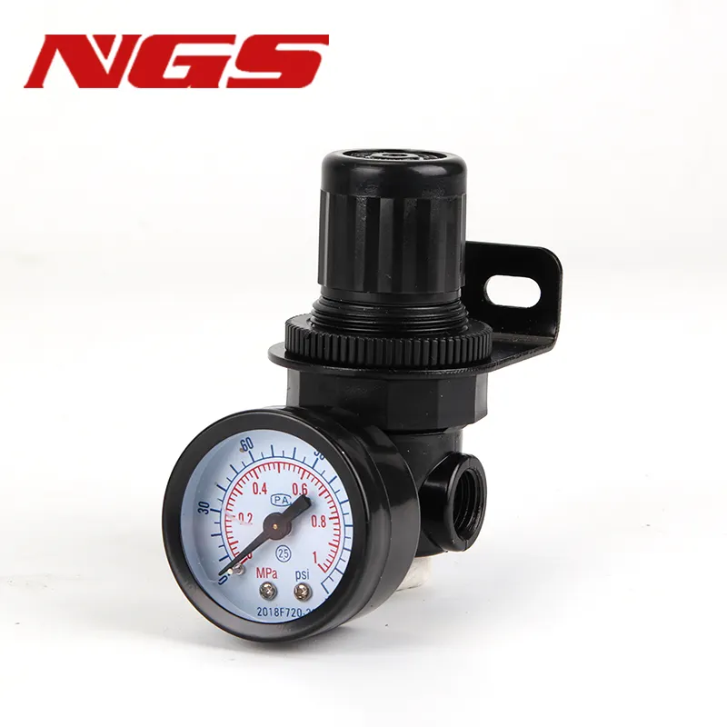 NAR-200-RNKG 1/4 공압 공기 조절기 압력 감소 밸브 R07 게이지 및 브래킷 포함 NAR200 PT NPT G