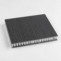 Panneau en nid d'abeille en aluminium résistant au feu, léger, écologique, à grain de bois noir charbon, personnalisé, garantie 5 ans pour les panneaux