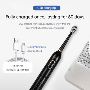 Brosse à dents électrique sonique automatique rechargeable par USB pour adultes, 5 modes, étanche IPX7, poils doux, brosse à dents intelligente - Product Image 5