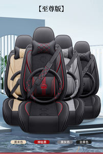 Housses <span class=keywords><strong>de</strong></span> siège avant et arrière 5 pièces, ensemble complet <span class=keywords><strong>de</strong></span> protections <span class=keywords><strong>de</strong></span> siège auto en cuir nappa imperméable avec oreiller <span class=keywords><strong>de</strong></span> tête, accès universel pour voiture - Product Image 2