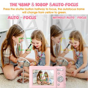 กล้องดิจิตอล SONIDA ของขวัญคริสต์มาส ความละเอียด 48MP HD 1080p ซูมออปติคอล 16 เท่า บันทึกภาพยิ้มได้ ขนาดเล็ก น่ารัก วิดีโอเด็ก กล้องดิจิตอลขนาดเล็ก - Product Image 4