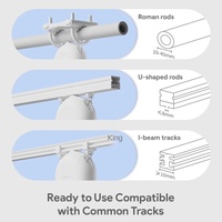 Moteur de rideau intelligent Tuya Zigbee avec crochets pour rail T U, poussoir de rideau intelligent, robot compatible avec Siri, Google Home, Alexa, commande vocale