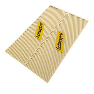 Tapete de Barra de Silicona Grueso Minimalista, Tapete de Barra de Silicona con Logotipo 3D Personalizado, Ranura de Drenaje Diagonal, Tapete Impermeable para Derrames de Barra - Product Image 5