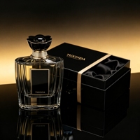 Flacon de parfum en verre rond cylindrique de luxe avec bouchon doré 30ml 50ml 100ml avec emballage de parfum luxueux personnalisé