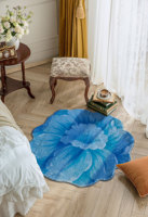 Tapis à motif de rose verte en gros, tapis personnalisés en forme 3D avec logo, tapis incurvé 3D, tapis mignon en forme de fleur, tapis de bain
