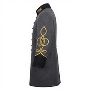 Abrigo Gris Histórico para Hombre, Estilo Frock, Doble Botonadura, Uniforme Histórico, Disfraz para Exteriores - Product Image 4