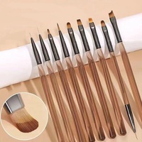 Ensemble de 9 pinceaux à ongles en poudre acrylique, vernis à ongles gel UV, stylo peinture, dessin, manucure, nouveauté