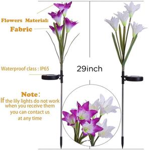 Luces Solares de Jardín LED con Forma de Lirio, 4 Cabezas, Impermeables, para Exteriores, Decorativas para Césped - Product Image 2