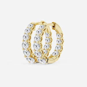 ต่างหูแบบห่วงประดับเพชรทรงกลม 2 กะรัต ผลิตในห้องปฏิบัติการ ระดับคุณภาพสูง ดีไซน์เก๋ไก๋ สำหรับผู้หญิง เครื่องประดับหรูหรา ระยิบระยับ - Product Image 4