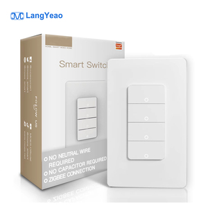 LangYeao sakelar lampu tombol dinding pintar US cincin bintang untuk Tuya ZigBee 1/2/3/4 Gang Universal tanpa kawat netral Max tanpa kapasitansi - Product Image 1