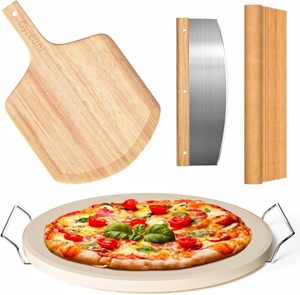 Juego <span class=keywords><strong>de</strong></span> 5 Piedras Redondas <span class=keywords><strong>para</strong></span> <span class=keywords><strong>Pizza</strong></span> <span class=keywords><strong>de</strong></span> 13 Pulgadas <span class=keywords><strong>para</strong></span> <span class=keywords><strong>Horno</strong></span> <span class=keywords><strong>y</strong></span> Parrilla con Pala <span class=keywords><strong>para</strong></span> <span class=keywords><strong>Pizza</strong></span>, Rejilla <span class=keywords><strong>para</strong></span> Servir, Cortador <span class=keywords><strong>de</strong></span> <span class=keywords><strong>Pizza</strong></span> <span class=keywords><strong>y</strong></span> 10 Hojas <span class=keywords><strong>de</strong></span> Papel <span class=keywords><strong>para</strong></span> Hornear - Product Image 1