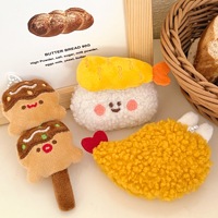 Restauration rapide Hamburger en peluche frites Toast Hot Dog mignon Mini porte-clés promotionnel en peluche douce personnalisé