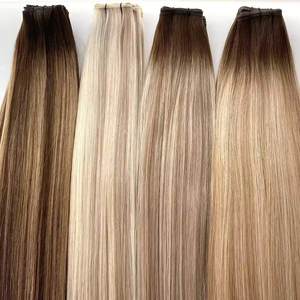 Extensiones de Cabello Ruso 100% Cabello Humano Virgen Súper Doble Trama Remy, Permanente, Se Puede Cortar, Sin Caída - Product Image 5
