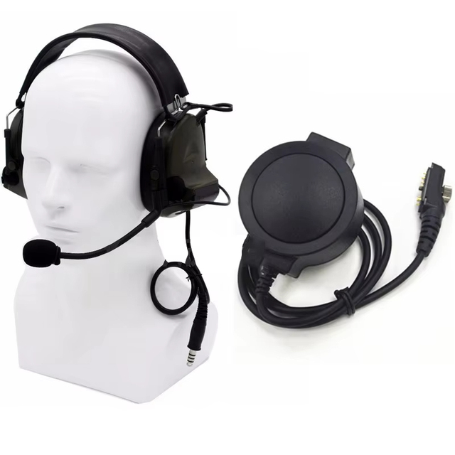 Custom Walkie Talkie Earmuff Earphone Acoustic PTT Microphone Over Ear Muff Earpiece Headphone for PD700 PD780 Radio Accessories