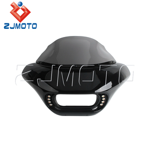 Carenatura Anteriore Stile Shark Plug & Play per Harley Dyna Low Rider <span class=keywords><strong>S</strong></span>/Fat Bob/Street Bob 1999-2017 |   Parabrezza da 9 Pollici - Product Image 2