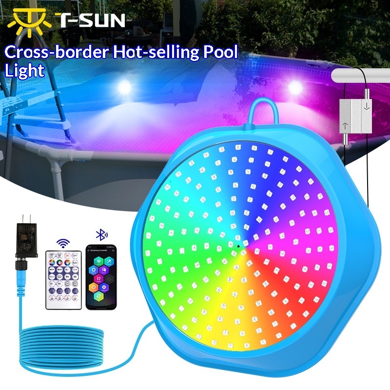 RGB Pool Light Remote APP Control IP68 Waterproof High CRI 100 Dimmable Underwater Lighting Underwater Atmosphere Rhythm Lamp