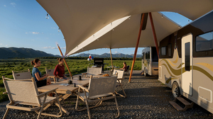 Unidad de Vivienda Móvil Tipo Caravana con Diseño de Vela, Caravana Combinada, Espacio de Alojamiento de Lujo para Glamping - Product Image 3
