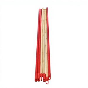 Manches de balai en bois naturel et revêtus de PVC pour le nettoyage quotidien de la maison, balais à plancher, manches de serpillière, outils de nettoyage - Product Image 1