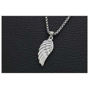 Chanteur rap étudiant coiffeur discothèque hip-hop ailes plume pendentif Taige bijoux hommes et femmes colliers pull chai - Product Image 1