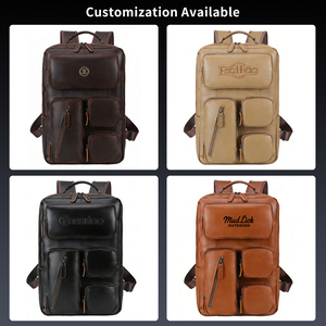 Nuovo Arrivo <span class=keywords><strong>Zaino</strong></span> da <span class=keywords><strong>Viaggio</strong></span> <span class=keywords><strong>Vintage</strong></span> in Vera Pelle Crazy Horse Pieno Fiore di Produzione Propria per Laptop - Product Image 5