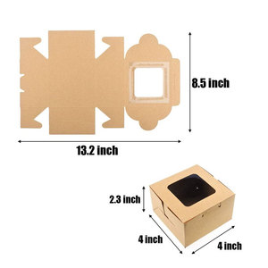 บรรจุภัณฑ์ขนมเดียว<span class=keywords><strong>กับ</strong></span>หน้าต่างแสดงผลที่ชัดเจ<span class=keywords><strong>น</strong></span><span class=keywords><strong>โดนัท</strong></span>มิ<span class=keywords><strong>น</strong></span>ิเค้กพายชิ้นขนมนำออกภาชนะกล่องเบเกอรี่กระดาษคราฟท์ - Product Image 5