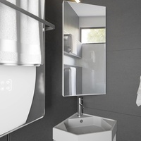 Armoires de rangement cachées d'angle pour salle de bain en MDF de 13 pouces avec miroir sans lumière led