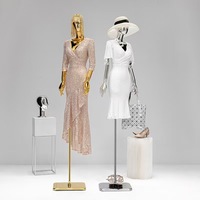 Lavinia 2025 maniquí nueva moda cromo oro mujeres con cuerpo elegante soporte de Metal y Base de plástico para exhibición de Boutique