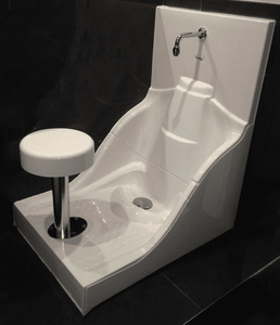 Banheiro chuveiro personnalisé pia para banheiros lavabo meuble lavabo design <span class=keywords><strong>mobile</strong></span> pour les cheveux wadu évier pour les musulmans - Product Image 1