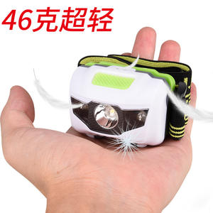 Mini linterna frontal LED blanca y negra, batería recargable de 1W, luz blanca y roja para pesca, senderismo, carrera nocturna - Product Image 2