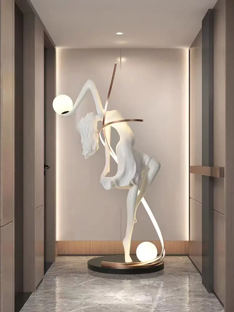 SANXIANG Nueva lámpara de pie de escultura abstracta Oficina de ventas Hotel vestíbulo decorativo danza diosa arte personalidad lámpara de exhibición