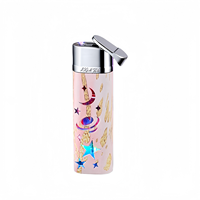 Briquet à flamme rouge coloré créatif promotionnel personnalisé OEM, briquet coupe-vent rechargeable au gaz butane pour fumer des cigarettes