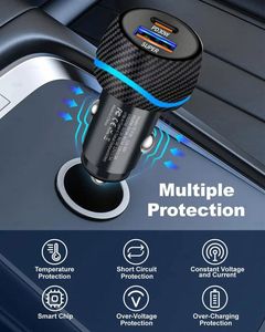 Universal 60W New Car Phone Charger PD30W Super Fast Charging USB30W Dual Port Output for Fast Charging at the Same Time - Product Image 2