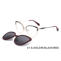 Lunettes optiques œil-de-chat élégantes et tendance pour femmes adultes, monture métallique légère et confortable, verres PC durables pour le bureau au quotidien