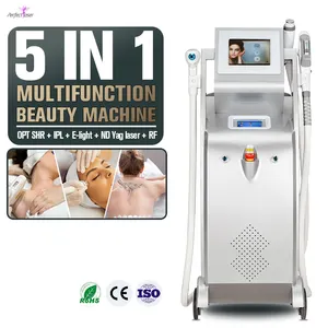 Professionele Ontharing Tattoo Verwijdering Huid Strakker Machine Rf Elight Ipl Nd Yag Laser 5 In 1 Multifunctionele Beauty Machine