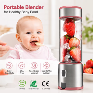 Frullatore Portatile per Frutta e Verdura, Estrattore per Alimenti per Bambini, Preparatore di Smoothie, Ricaricabile USB, Senza BPA, Mini Frullatore Personale - Product Image 1