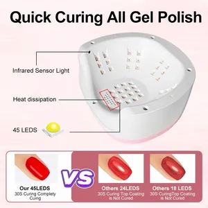 Lámpara UV LED para Uñas en Oferta, con Pantalla LED, 45 LED, Lámpara Profesional para Secar Uñas, para Curar Todo Tipo de Esmalte en Gel Acrílico, Herramientas de Salón - Product Image 5