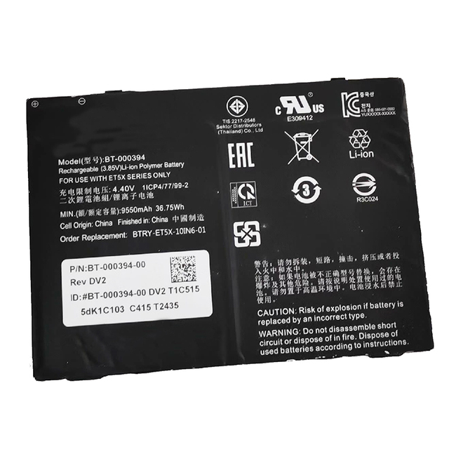 Wholesale Replacement Lithium Polymer 3.85V 9550mAh BT-000394 Tablet Battery for Zebra ET51 ET56 AMME3950 Tablet PC