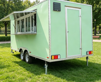 Remorque alimentaire mobile pour cocktails, bières, jus, smoothies, kebabs, fast-food, glaces, café, remorque alimentaire remorquable en aluminium vintage classique 4