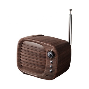 Jy81 Boombox vintage, ancienne radio, haut-parleur, altavoz de madera, haut-parleur en <span class=keywords><strong>bois</strong></span>, forme de télévision, mini haut-parleur rétro en <span class=keywords><strong>bois</strong></span>, haut-parleur Bluetooth - Product Image 1